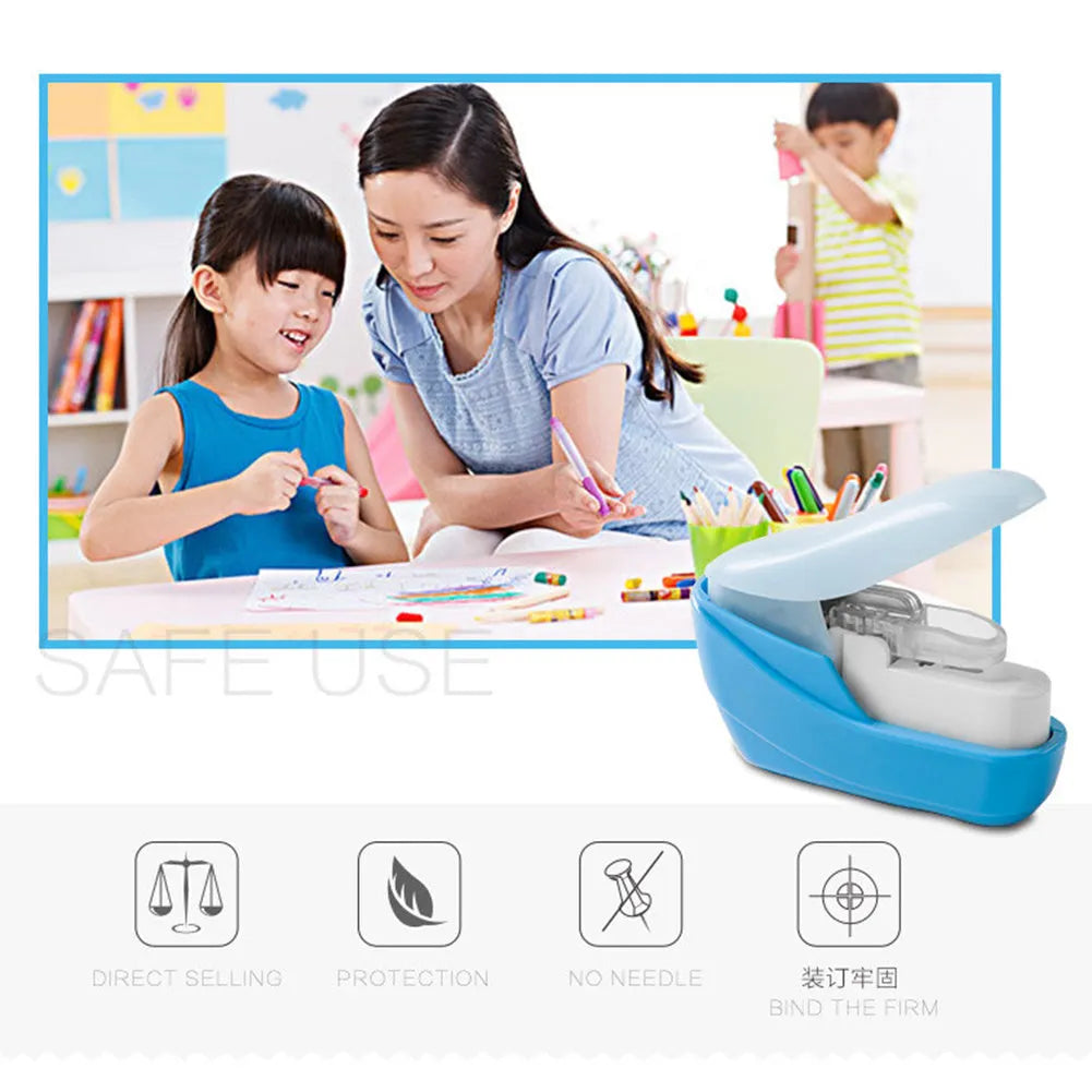 Stapler-free stapler embossed design ABS 50x25x50mm random colour compact