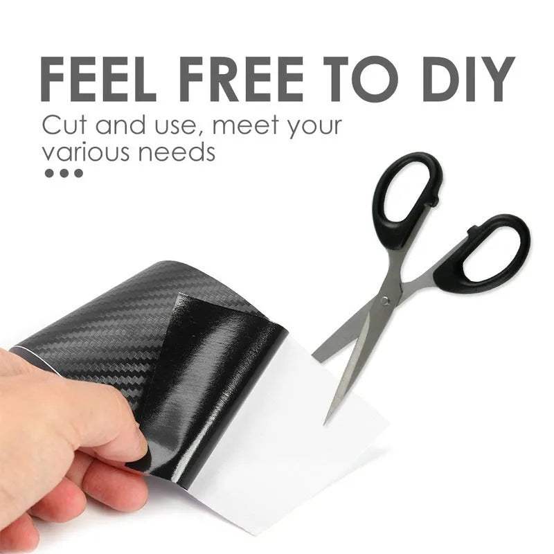 Roll of matte black 3D carbon fibre adhesive film for protecting car door sills