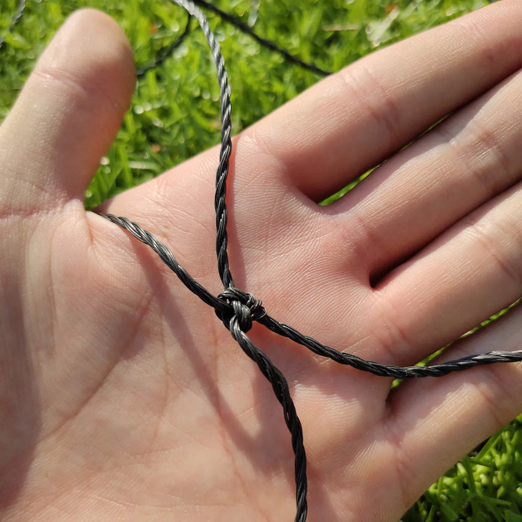 Black PE volleyball net, 100x30cm or 150x50cm, with 2mm or 4mm rope and canvas hemming