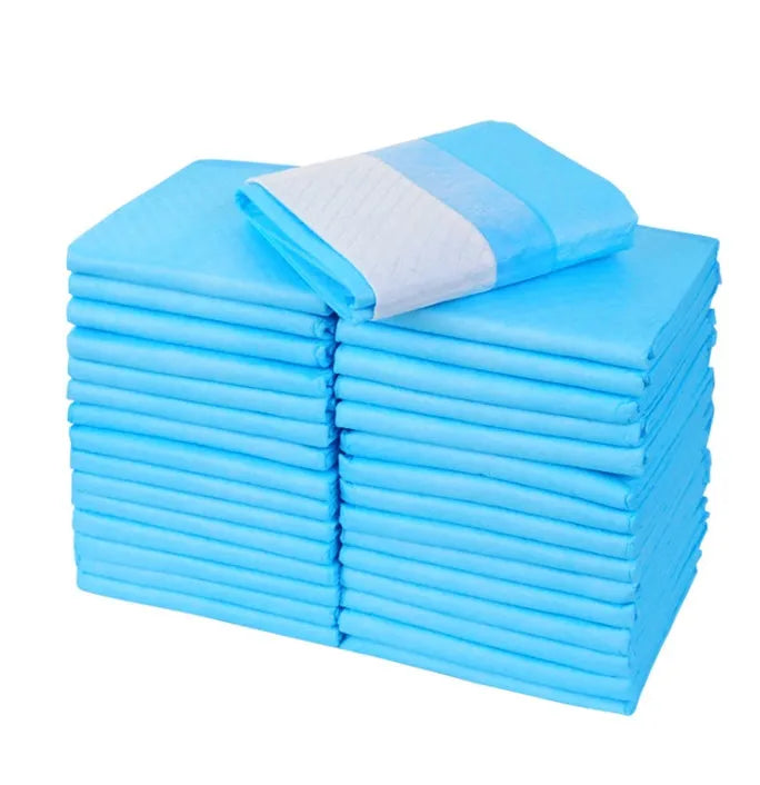 Blue disposable thickened absorbent pet diaper pad for dogs and cats