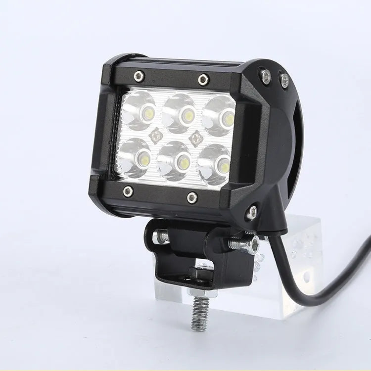 Black 18W car LED work light with aviation aluminum alloy shell and IP67 waterproof rating