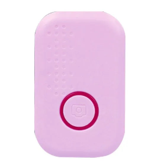 iTag Item Location Finder compact Bluetooth tracker in black, white, pink, or blue, 27x44x9mm, 9.6g, with 90dB alert and CR2032 battery