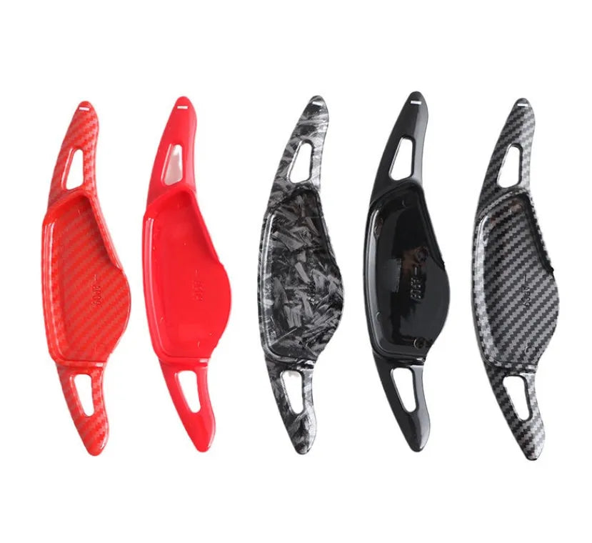 Carbon fibre pattern steering wheel paddle shifter modification part for car interior customisation