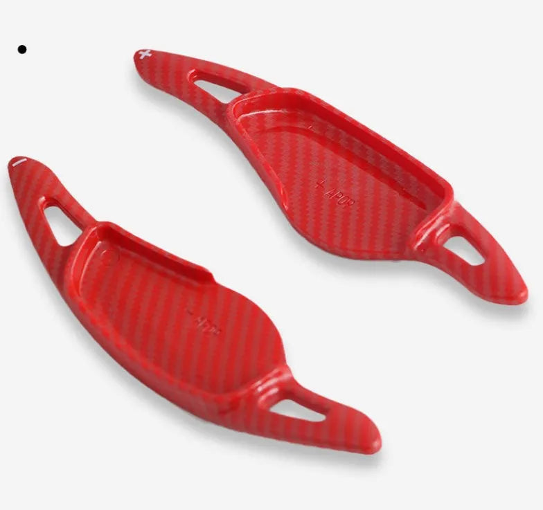 Carbon fibre pattern steering wheel paddle shifter modification part for car interior customisation