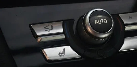 Silver metal car dashboard air conditioning button replacement panel with multiple size configurations