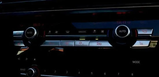 Silver metal car dashboard air conditioning button replacement panel with multiple size configurations