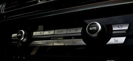 Silver metal car dashboard air conditioning button replacement panel with multiple size configurations
