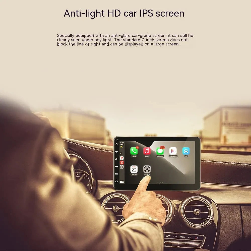 7 inch OLED wireless Carplay GPS navigation system with reversing camera and universal mounting brackets