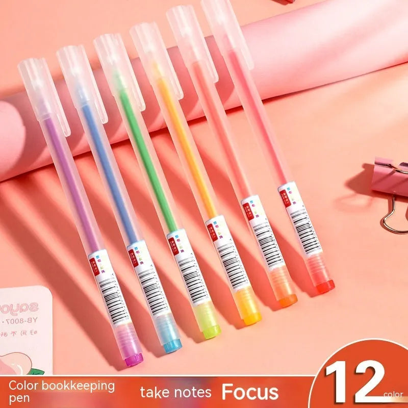 0.5mm gel pen with plastic shell from a 12-colour journal pen series, supplied as a single stationery pen