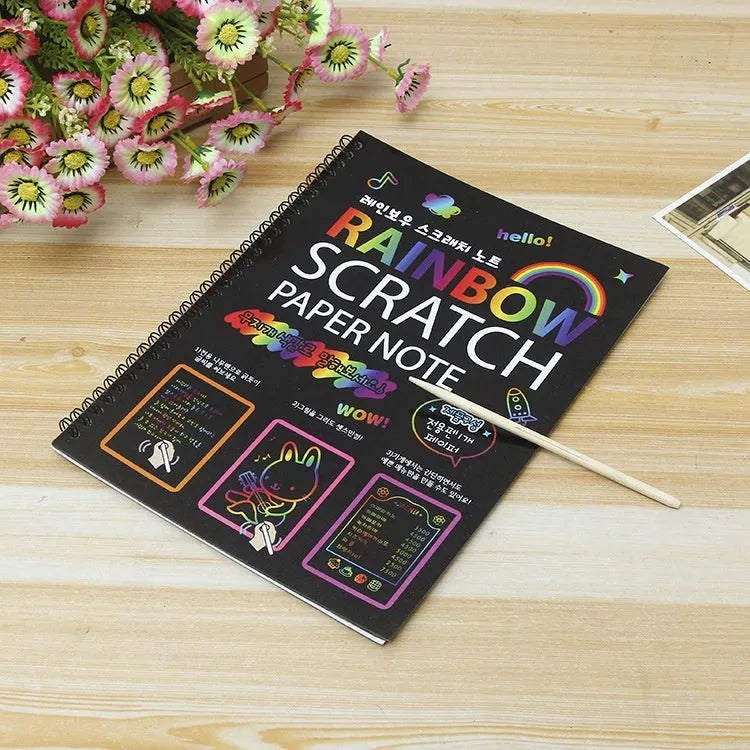 Large 26cm x 19cm children's scratch art paper for DIY creative painting activities