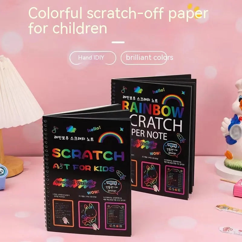 Large 26cm x 19cm children's scratch art paper for DIY creative painting activities