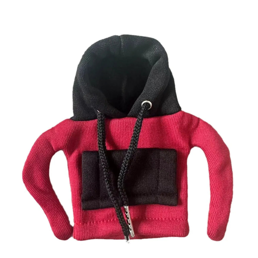 Polyester car gear lever cover in hooded hat design with multiple colour options on 12x13cm universal fit decorative accessory