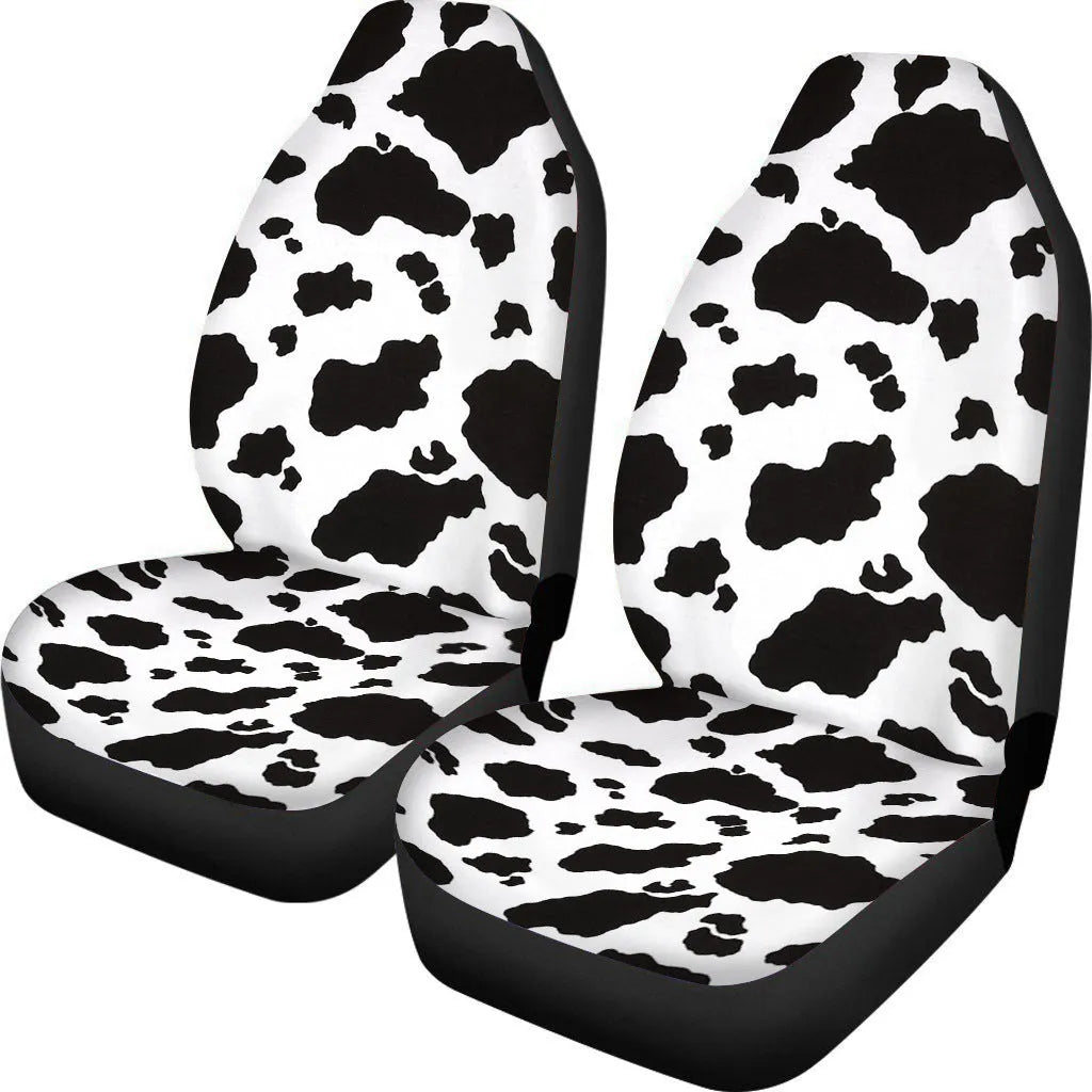 Universal car seat covers with cow spot leopard print retro pattern for five-seat vehicles