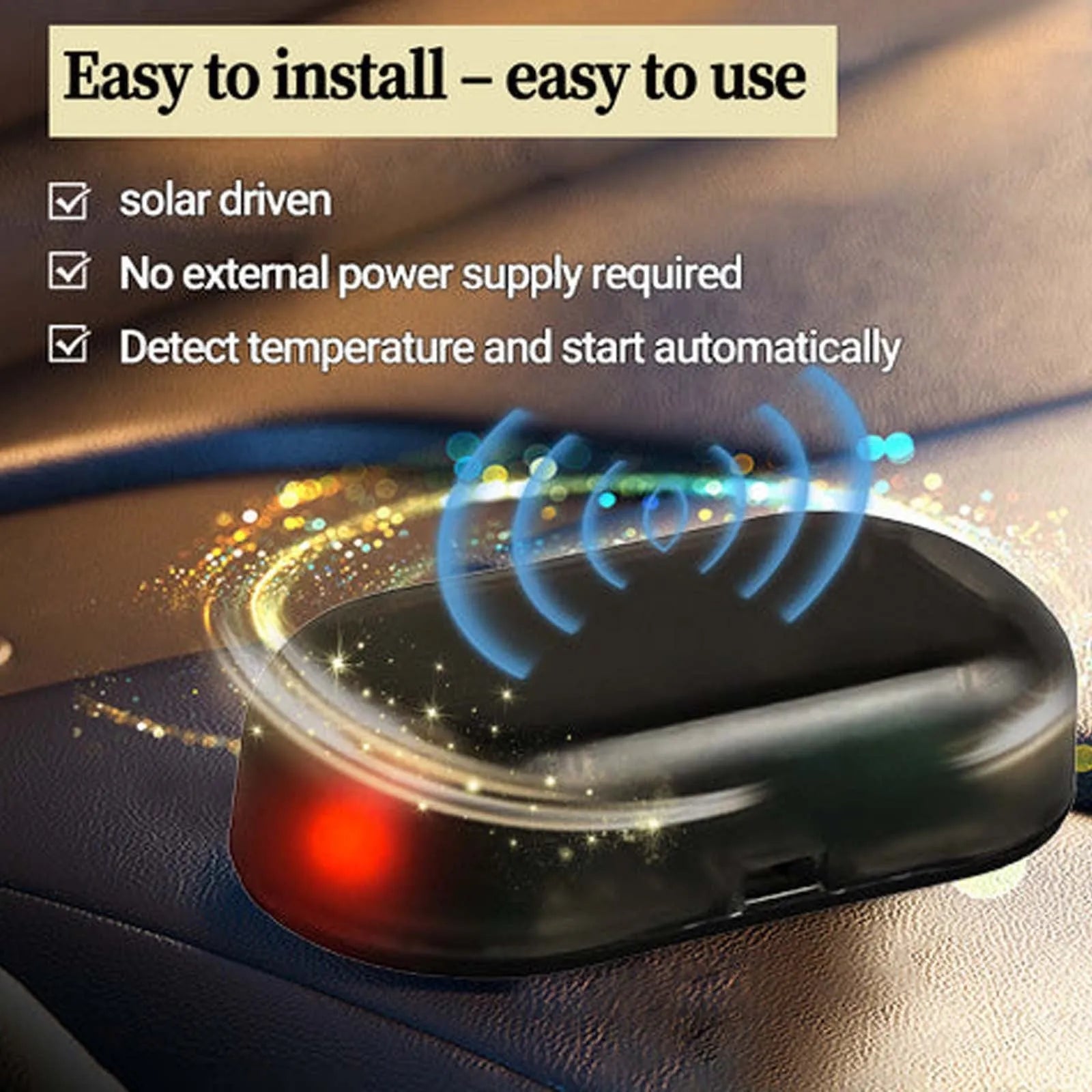 Black handheld car windscreen de-icer tool for melting ice and snow on vehicle glass.