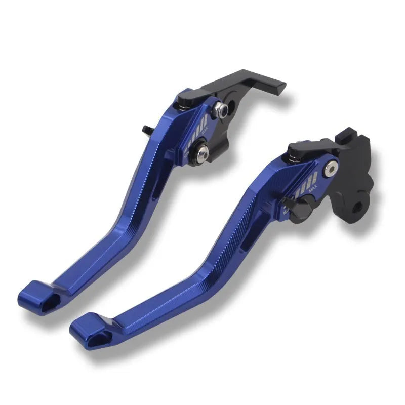 Motorcycle two-finger metal clutch lever in black, blue, gold, red, titanium or orange, 146 cm long