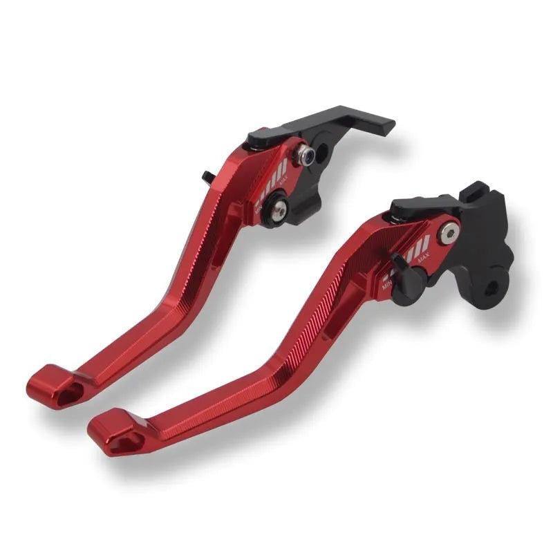 Motorcycle two-finger metal clutch lever in black, blue, gold, red, titanium or orange, 146 cm long