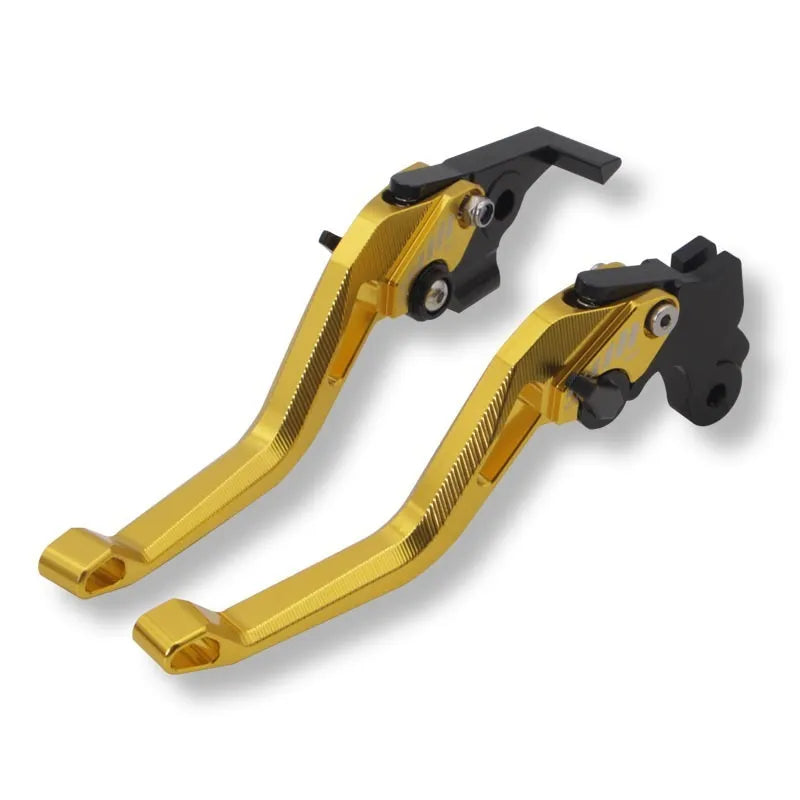 Motorcycle two-finger metal clutch lever in black, blue, gold, red, titanium or orange, 146 cm long