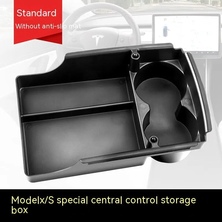 Black plastic storage box insert for Tesla Model 3 Model S Model X centre console armrest