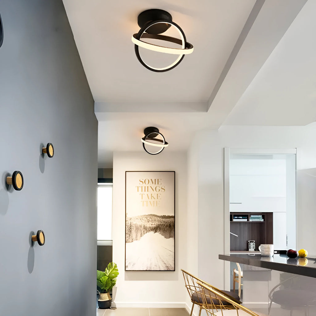 Round 180mm LED ceiling light with acrylic shade, 29W, push button switch, black or white, 220V