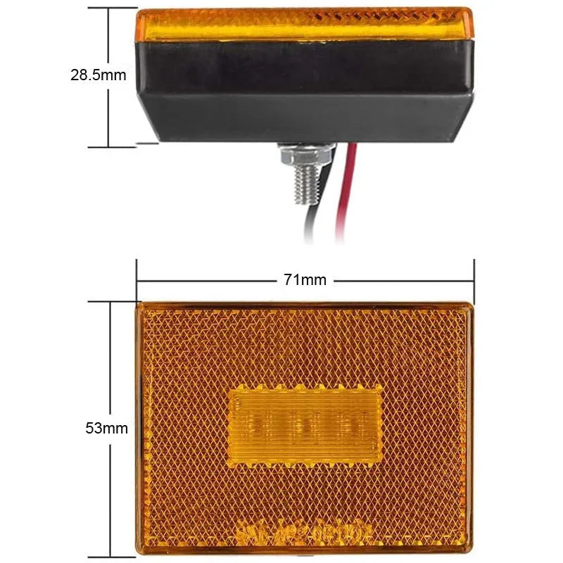 LED trailer side clearance lamp with transparent UV-resistant cover