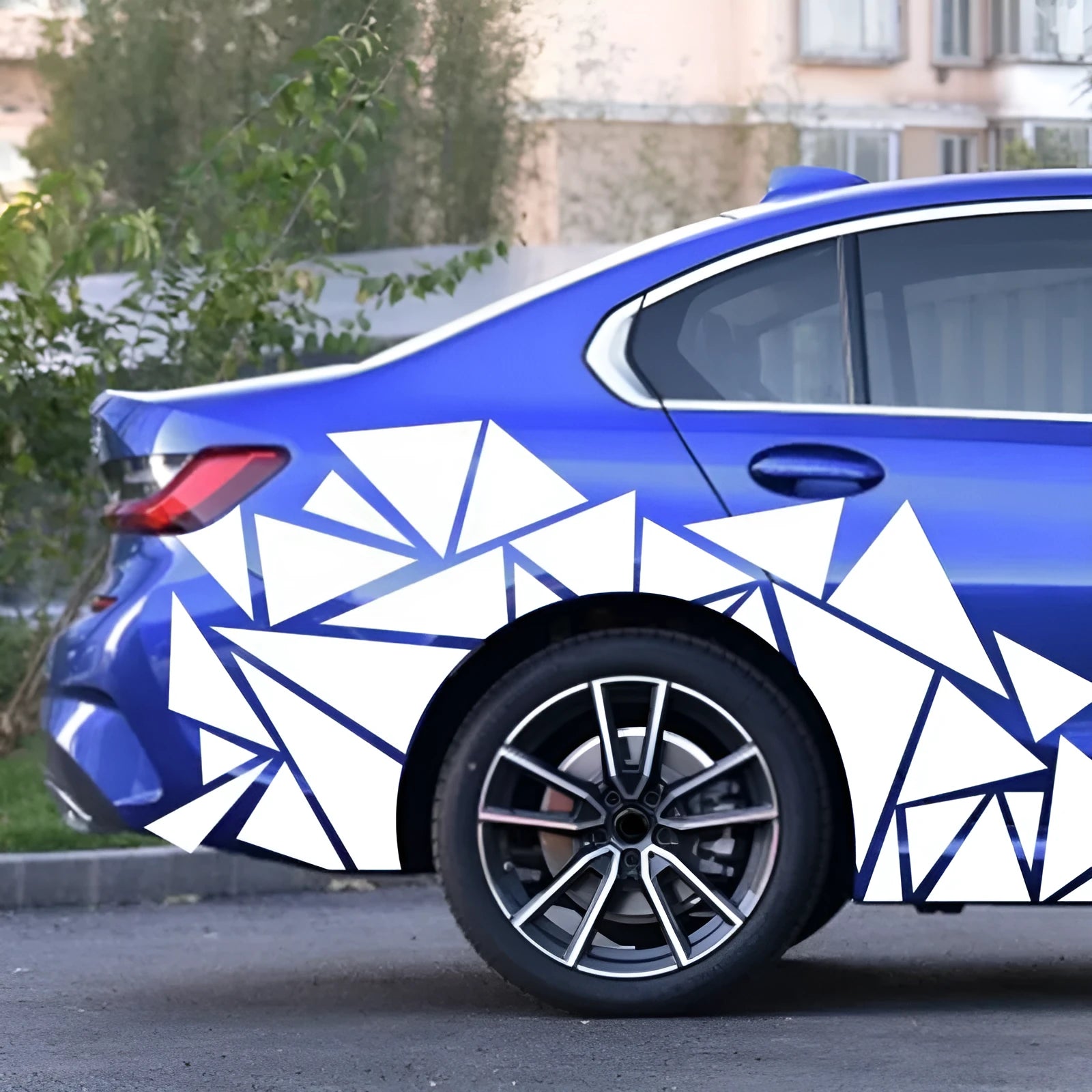 200cm long car decoration sticker with geometric pattern in five colour options