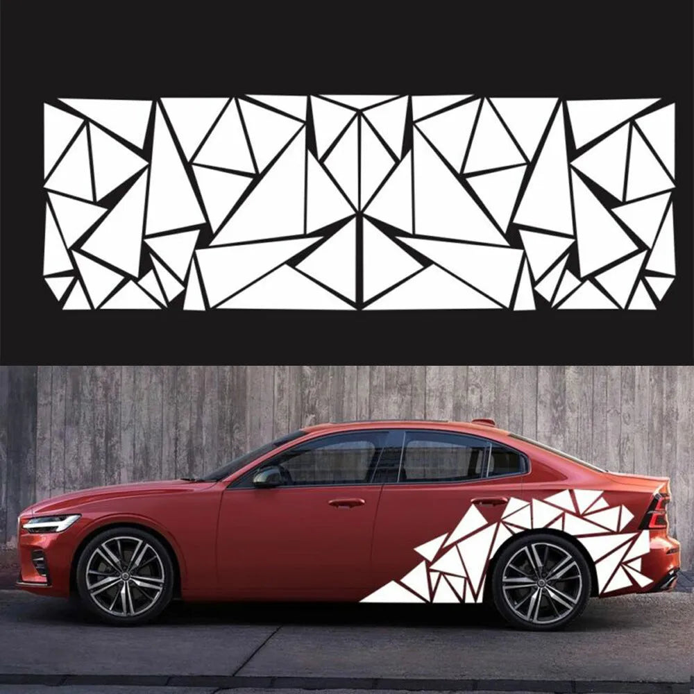 200cm long car decoration sticker with geometric pattern in five colour options