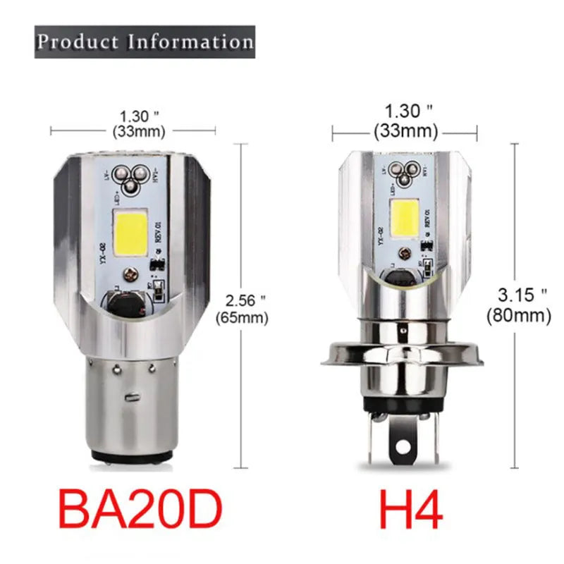 Motorcycle LED M4 double claw H6 built-in lights with aluminium housing and white light output