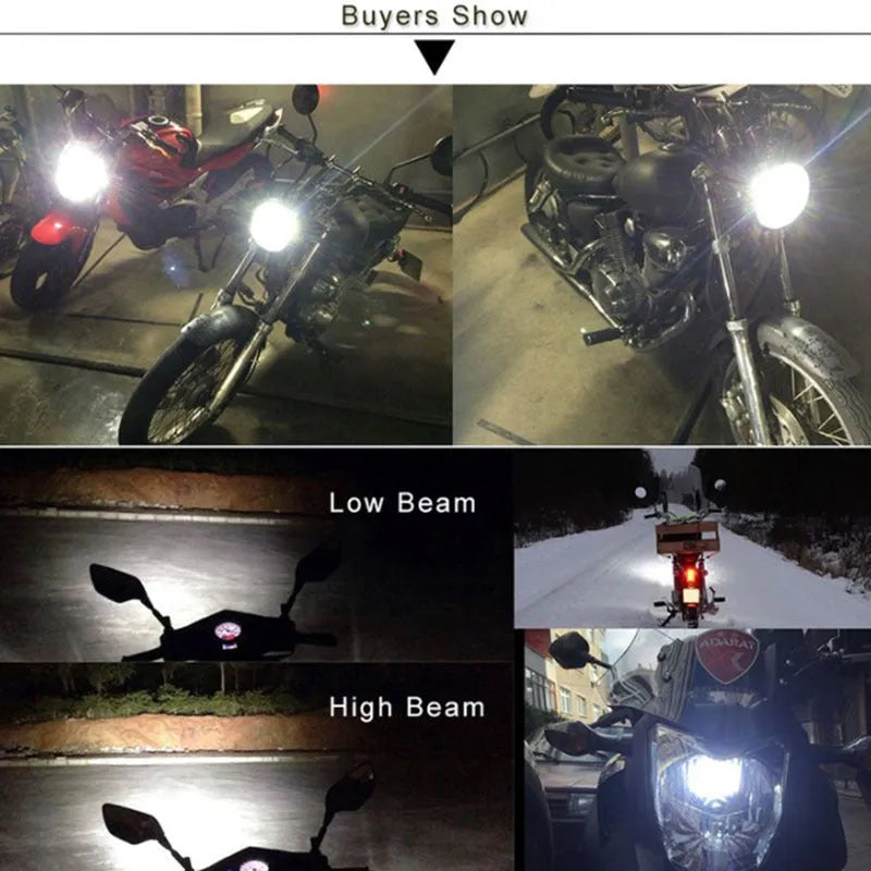 Motorcycle LED M4 double claw H6 built-in lights with aluminium housing and white light output