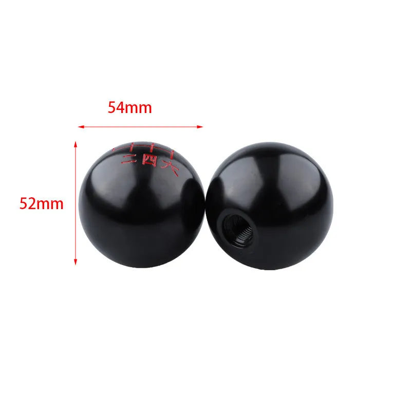 Aluminium alloy round car gear shift head for manual transmission, shown in multiple style finishes