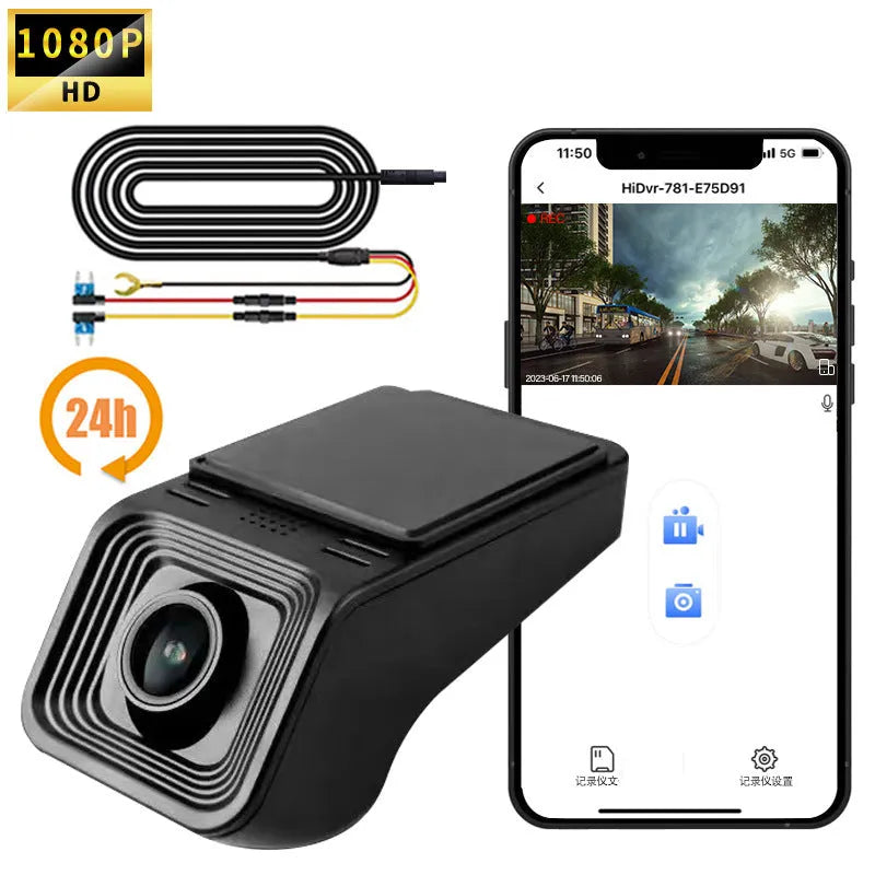 V4 ACC model HD 1080p car dash cam with WiFi for smartphone connection