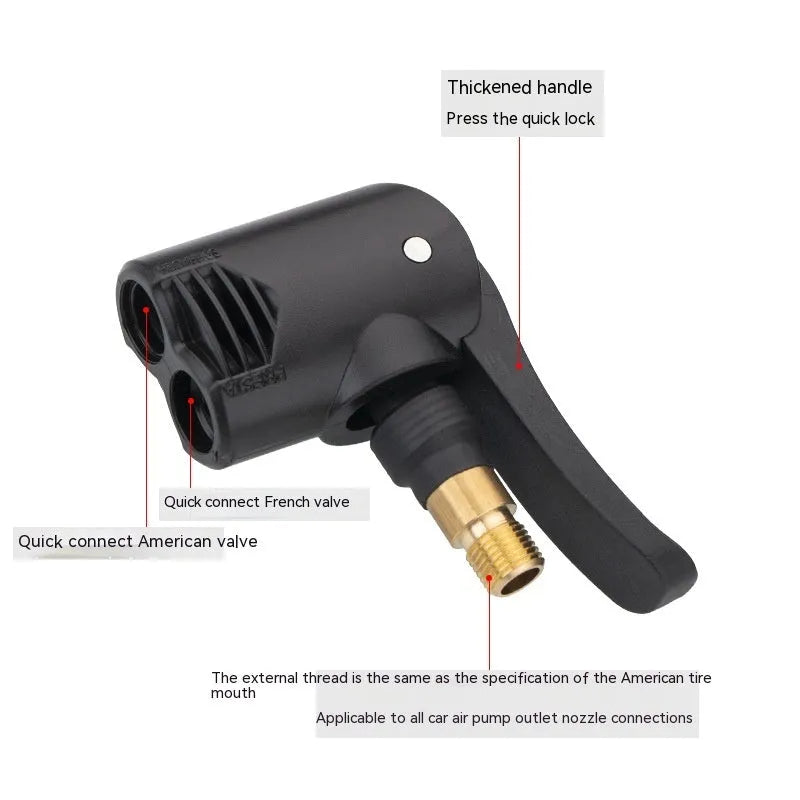 Vehicle air conversion inflatable chuck with two chucks and USB charging port