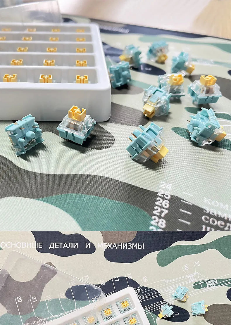 Sea Salt Lemon PRO Mute colour mechanical keyboard keycaps in 36-piece set for Cherry MX keyboards