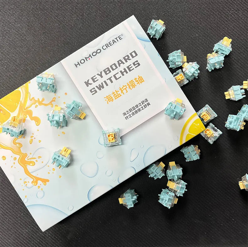 Sea Salt Lemon PRO Mute colour mechanical keyboard keycaps in 36-piece set for Cherry MX keyboards