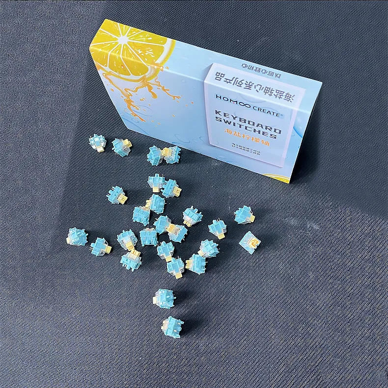 Sea Salt Lemon PRO Mute colour mechanical keyboard keycaps in 36-piece set for Cherry MX keyboards