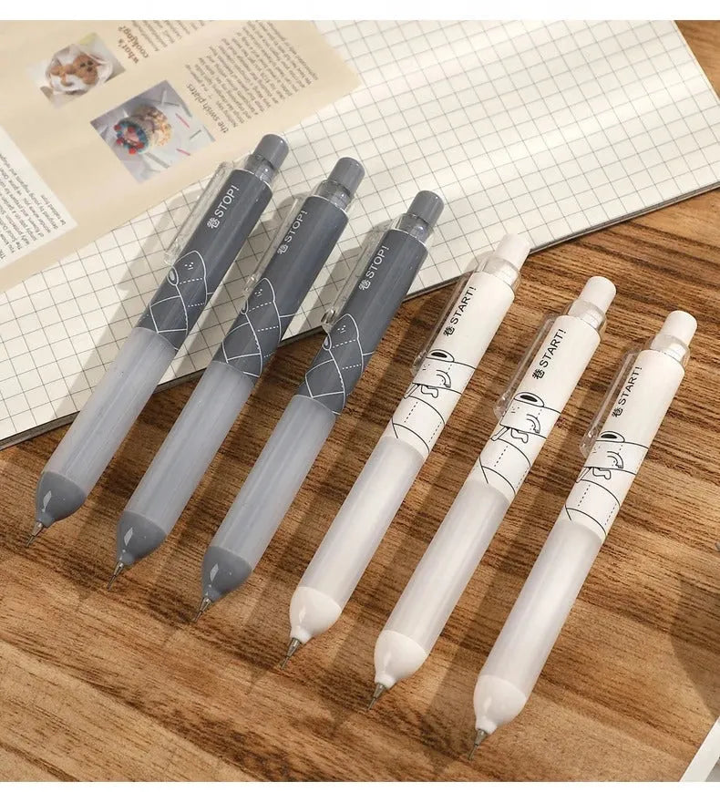 0.5mm mechanical pencil with cloud grip design in black and white colour options