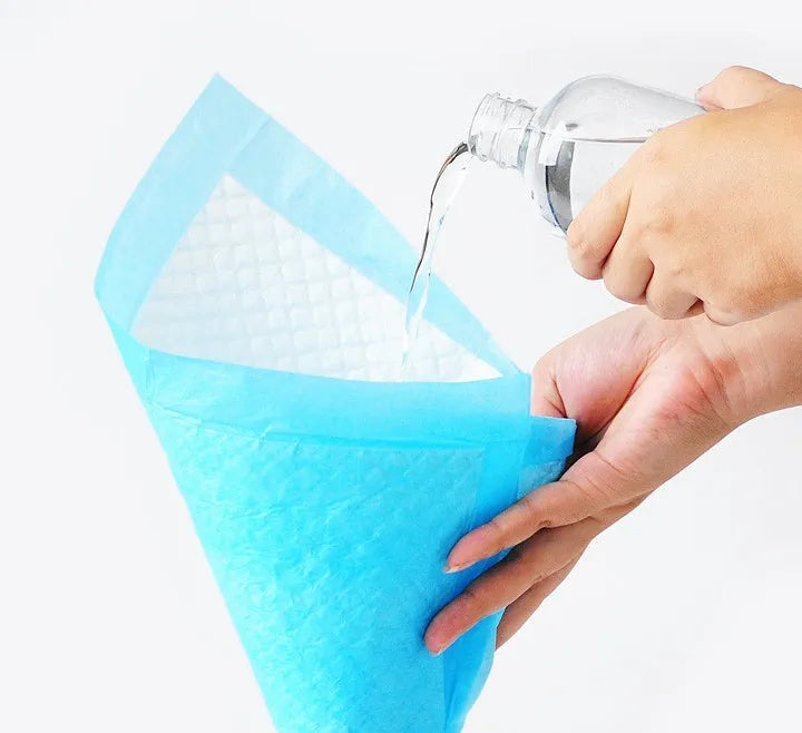 Blue disposable thickened absorbent pet diaper pad for dogs and cats