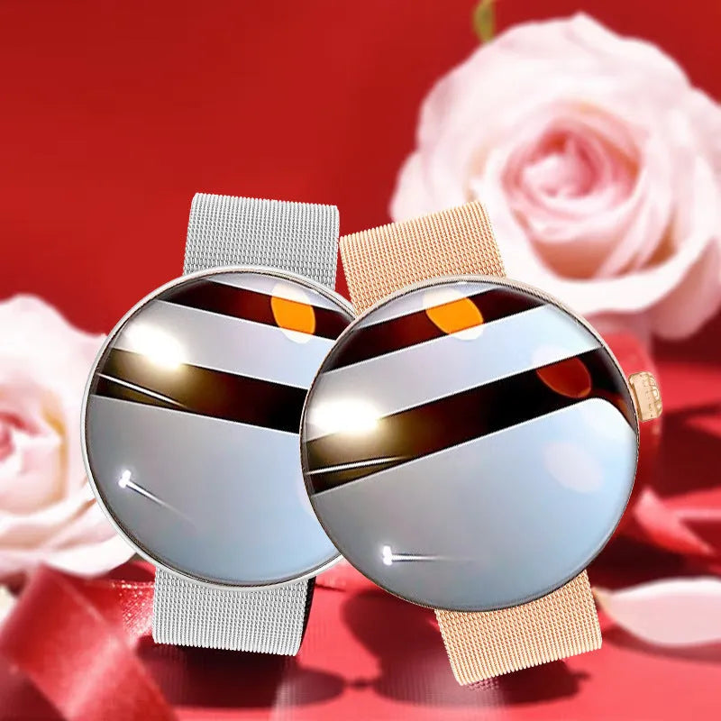 42mm circular smart watch for women with metal strap and colour touchscreen display
