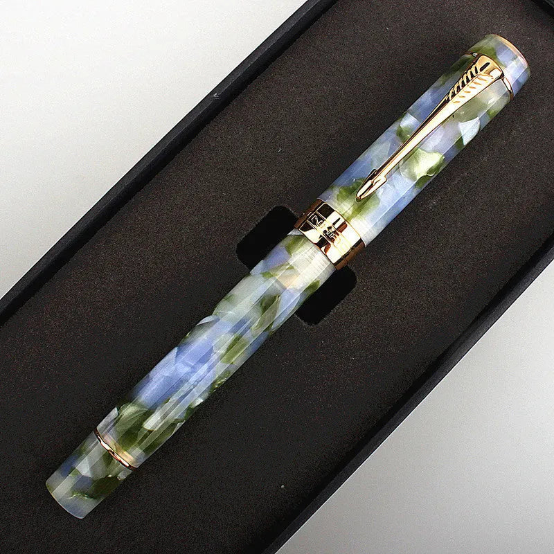 Deep bath green metal pen with three tip size options for writing and sketching