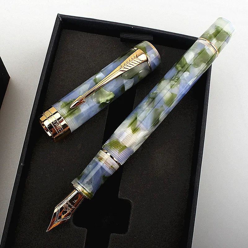 Deep bath green metal pen with three tip size options for writing and sketching