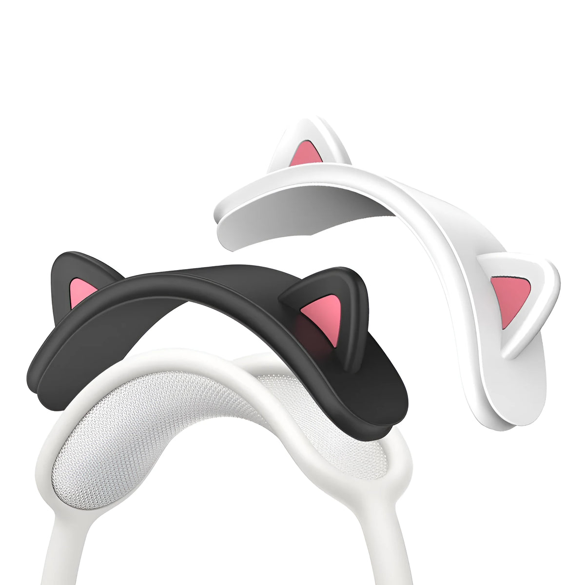 Silicone cat ear protective sleeve for Apple AirPods Max in black or white