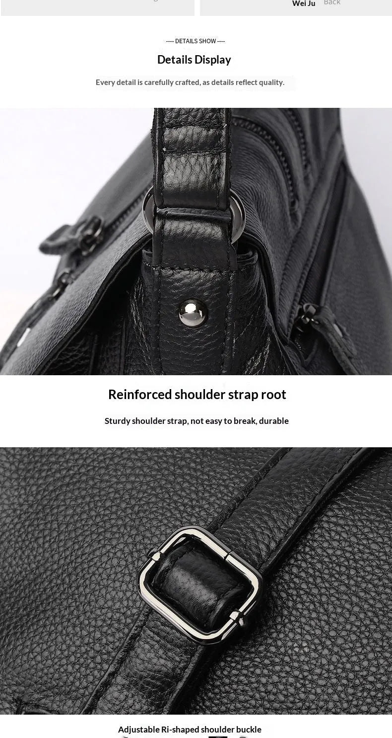 Cowhide leather shoulder handbag with chain and cover closure, 30x19x13cm, shown in wine red or light purple.