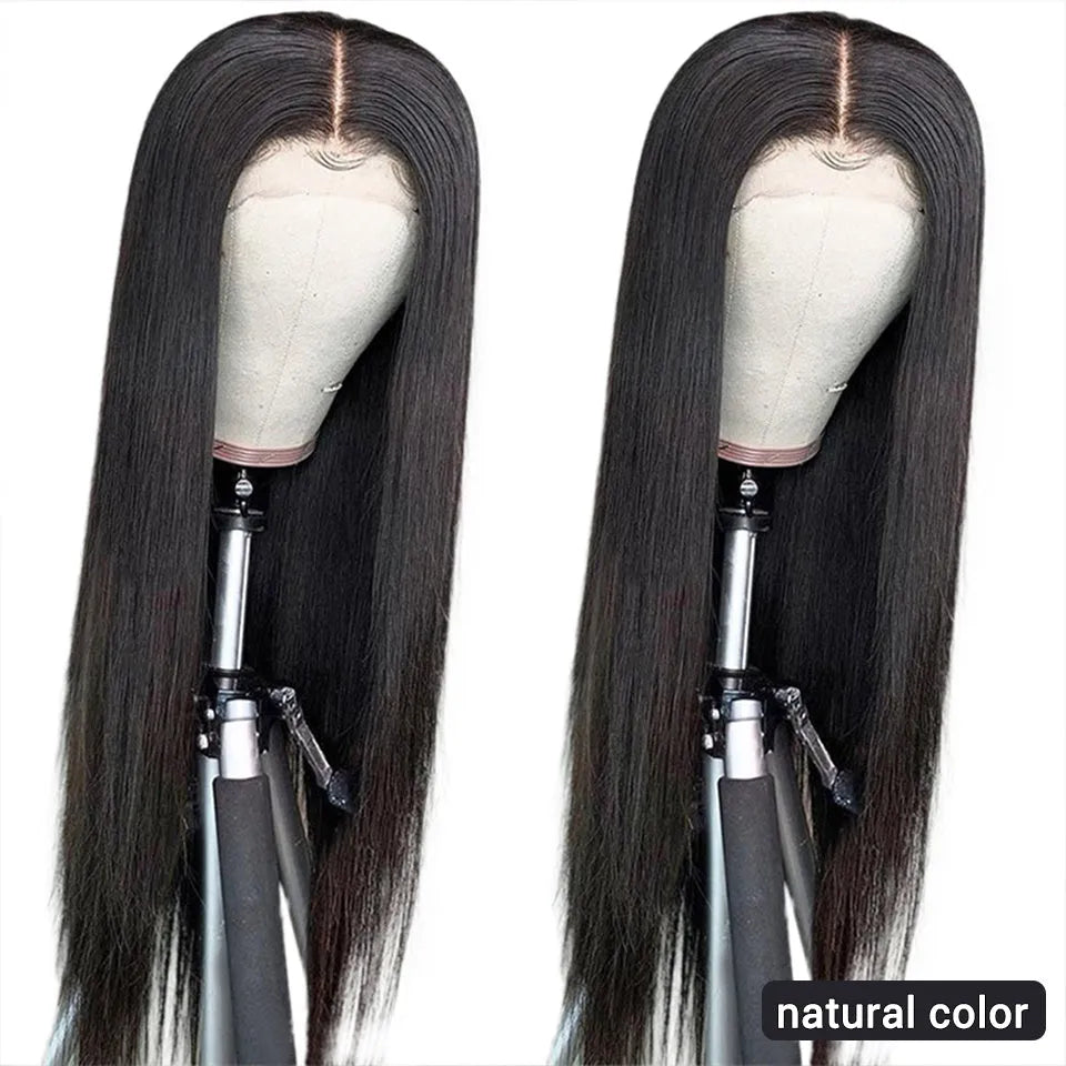 Wine red mid-length straight wig, about 70cm long and 230g, with adjustable button net