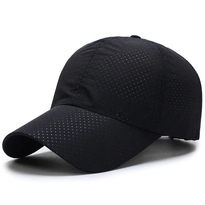 Ultra-thin quick-drying baseball cap with 11cm depth and 7.5cm brim in dark gray