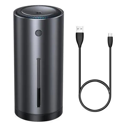 Black aluminium alloy car humidifier diffuser with USB cable for 12V power