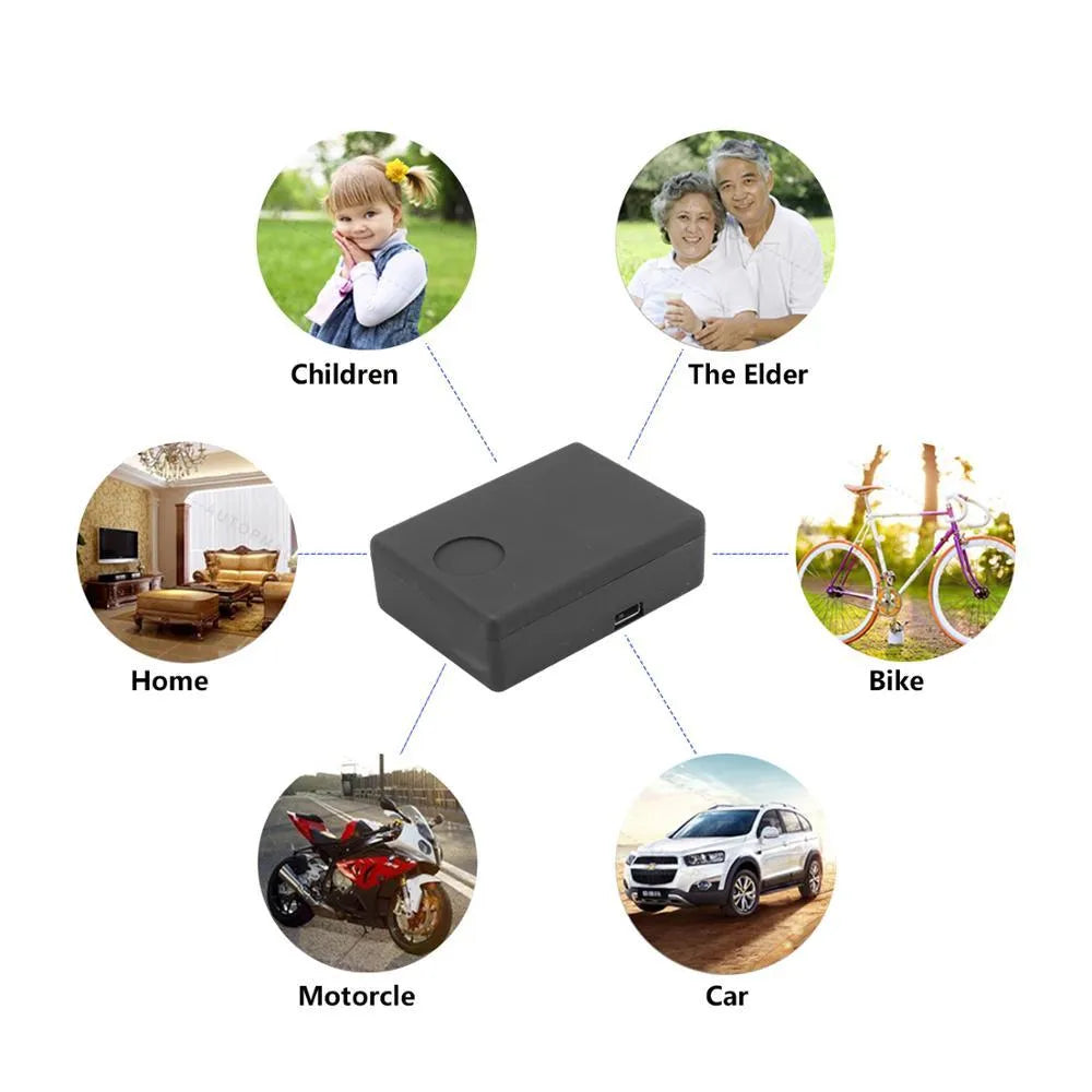 Black N9 Mini X009 vehicle GPS tracker and car alarm device with removable back cover.