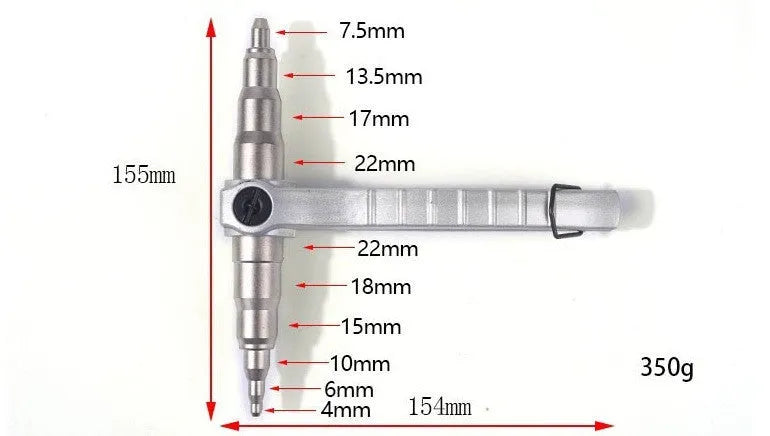 Alloy steel manual tube expander tool for 6-22mm air conditioner refrigeration tubing.