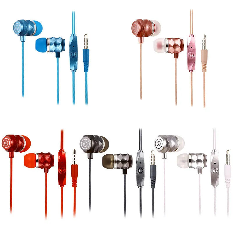 Wired in-ear headset with microphone, 3.5mm in-line plug, 1.8m cable, black blue pink red white