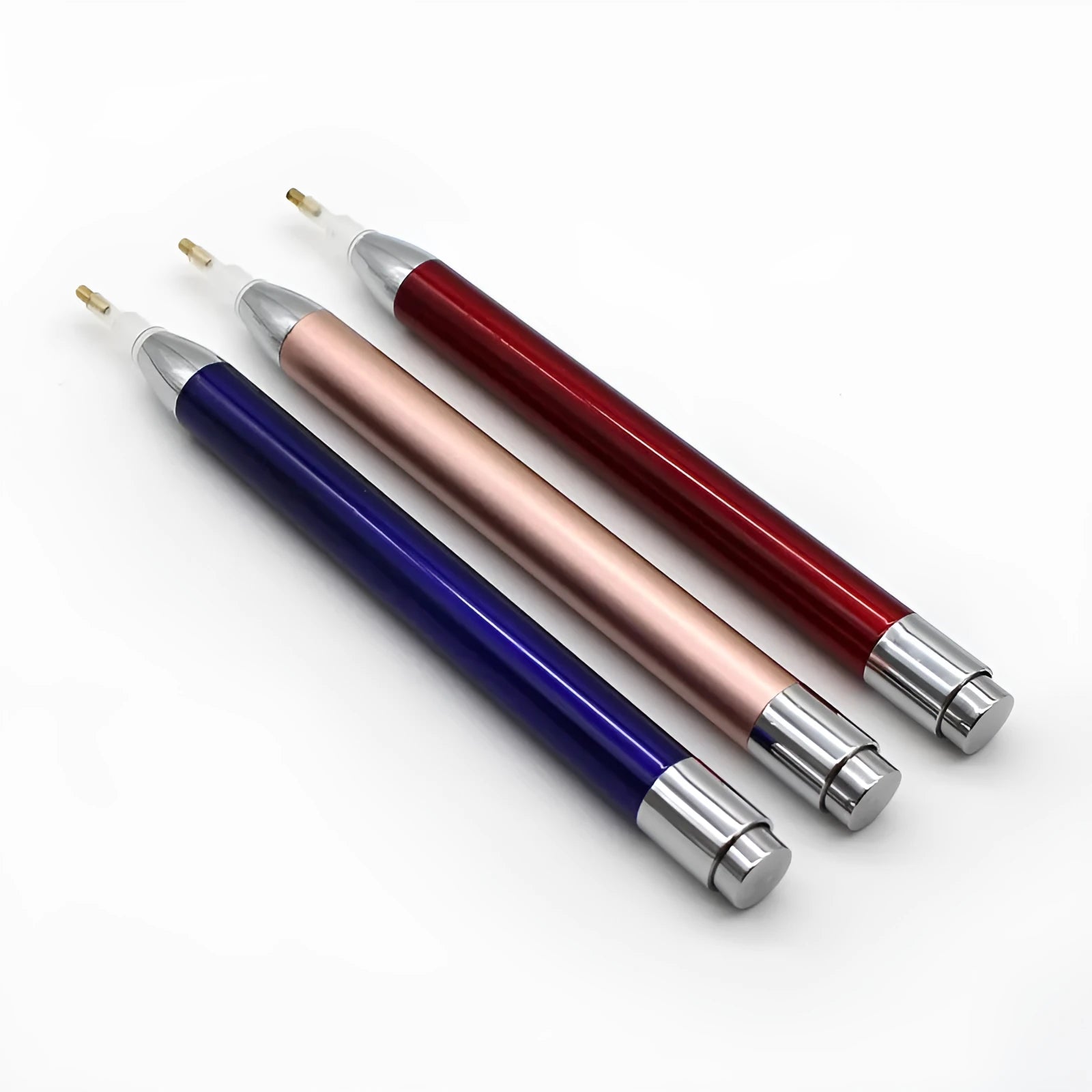 Aluminium alloy luminous drill pen for diamond painting in blue gold red colours