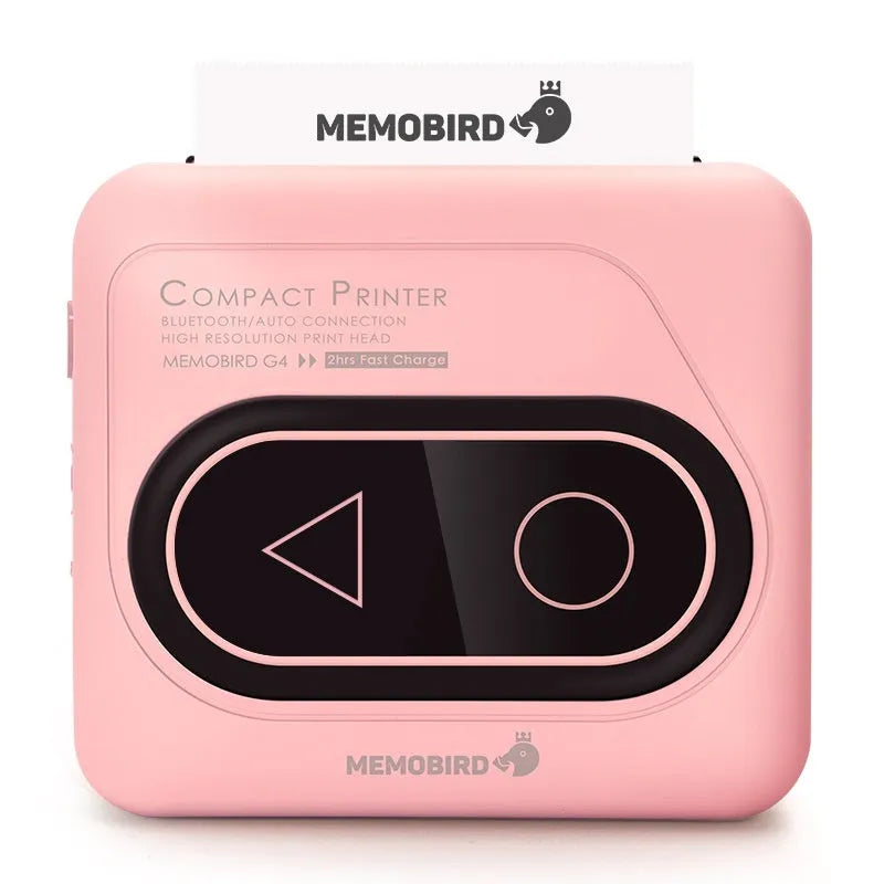 Compact avocado green Bluetooth mini thermal printer for mobile phones next to a roll of paper.
