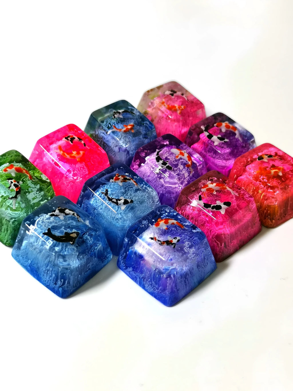 Koi resin mechanical keyboard keycap for MX cross axis OEM R4 height ESC key